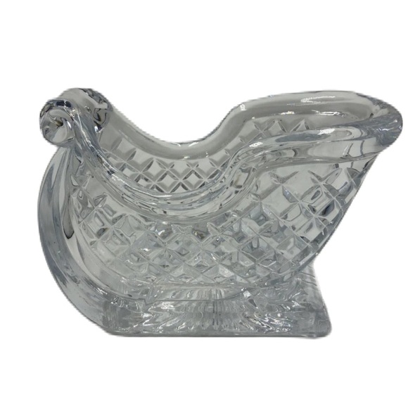 Vintage 1990s St. George 24% Lead Crystal Ltd Holiday Christmas Sleigh Decor - Picture 1 of 16